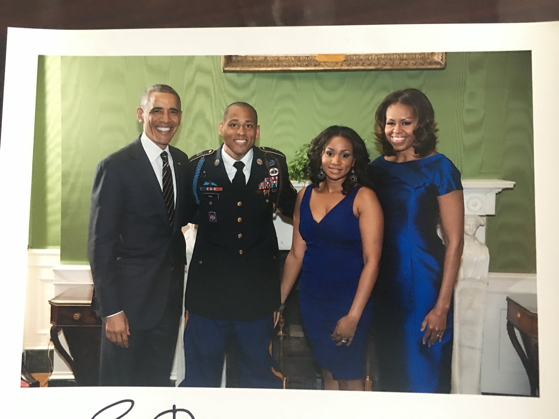 Cedric King with President and Mrs Obama at the White House