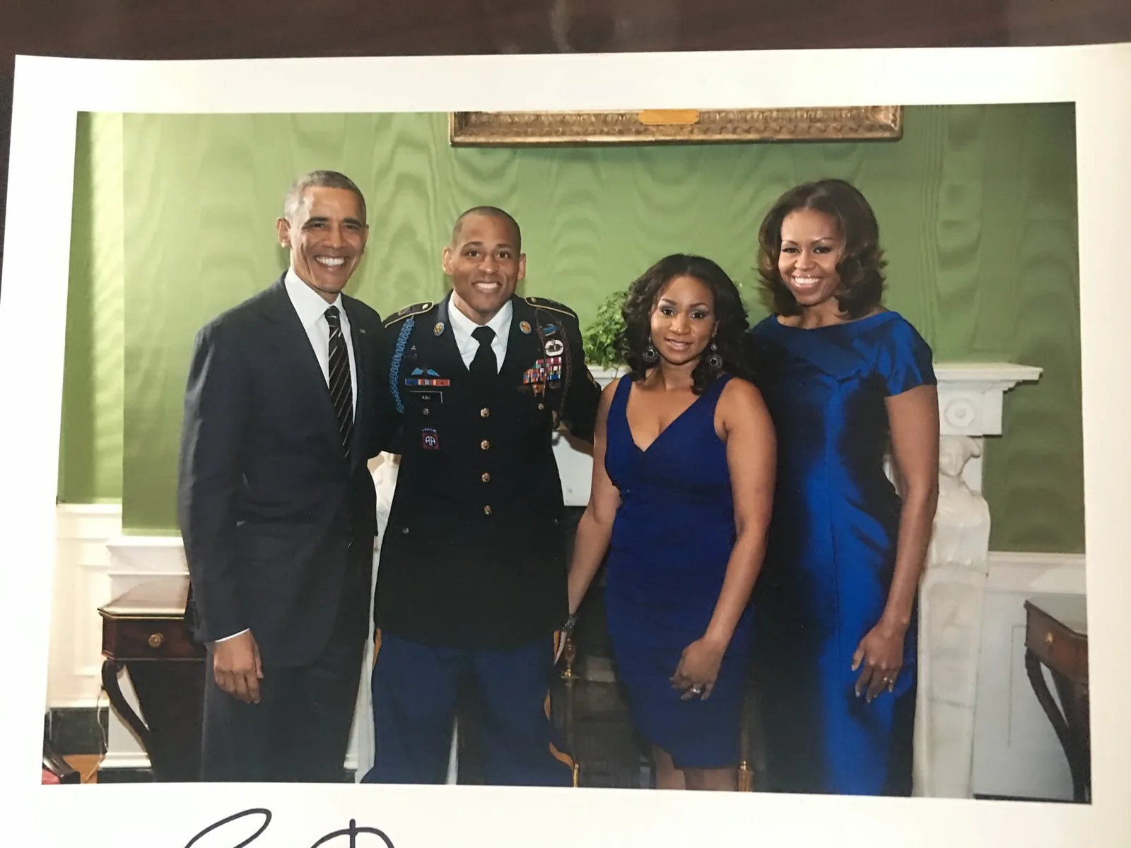 Cedric King with President and Mrs Obama at the White House